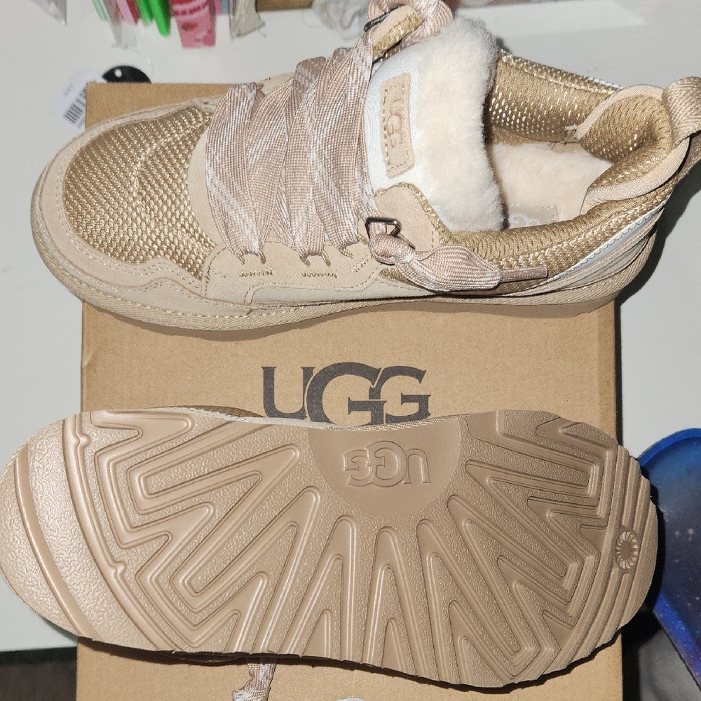 UGG Kids Gold and Tan Sneakers